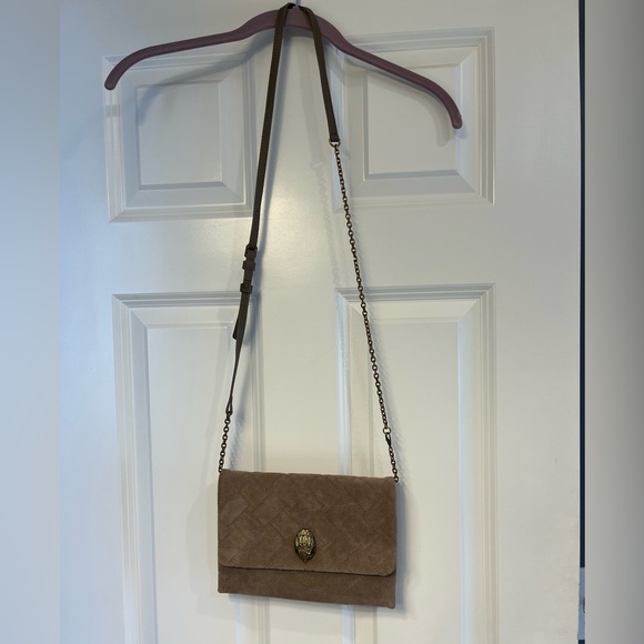 Kurt Geiger Quilted Suede Crossbody Bag - Brown - Picture 2 of 7